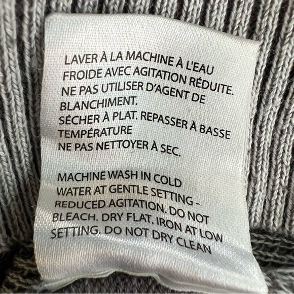 Dark Black Men’s Gray 1/4 Zip Cotton Blend Sweater Size Large EUC - Picture 11 of 12